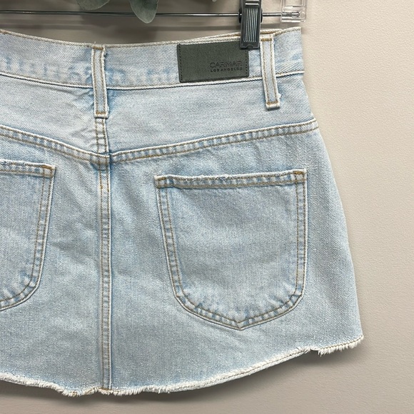 NWT Carmar Beatrice Pearl Side Trim Zip Front Distressed Denim Jean Skirt 28 - Picture 9 of 16